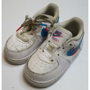 Nike Double Swoosh Force 1 Sneakers Toddler 6C White Boys Girls Baby‎ Shoes